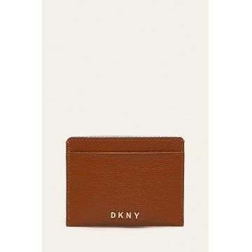 Dkny carcasa din piele femei, culoarea maro