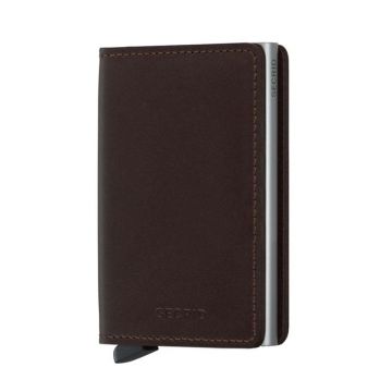 Secrid portofel de piele culoarea maro SO.DarkBrown-DarkBrown