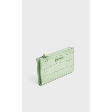 Stradivarius Portmoneu Cu Aspect Lăcuit Verde M
