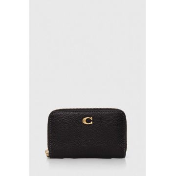 Coach portofel de piele femei, culoarea negru