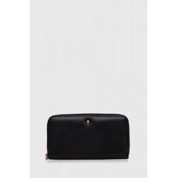 Geox portofel de piele D35K3H-00046 D.WALLET femei, culoarea negru