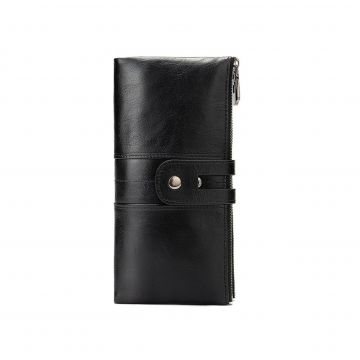 Portofel dama Delis, Bathilda PT1237, piele naturala, Negru