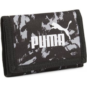 Portofel unisex Puma Phase AOP Wallet 05436407, Marime universala, Negru
