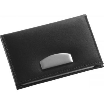 Suport din piele, Piksel, pentru 20 carduri, carti de vizita, PortCard negru