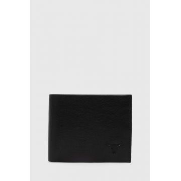 Medicine portofel de piele barbati, culoarea negru