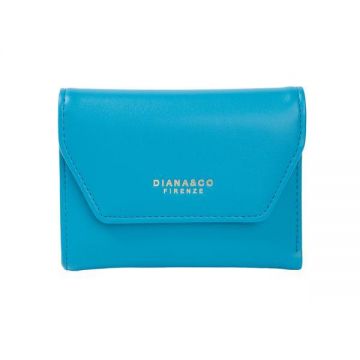 Portmoneu Clasic Bleu cu Clapa cu Colturi Taiate