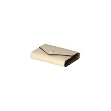 Portofel de piele cu clapa si aspect texturat 25577