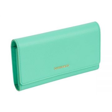 Portofel Iustina Verde Menta Cu Clapeta Capsule Collection