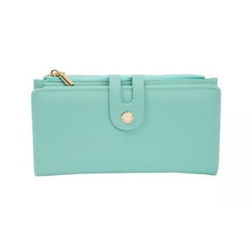 Portofel Saffiano Verde Maxi cu Capsa