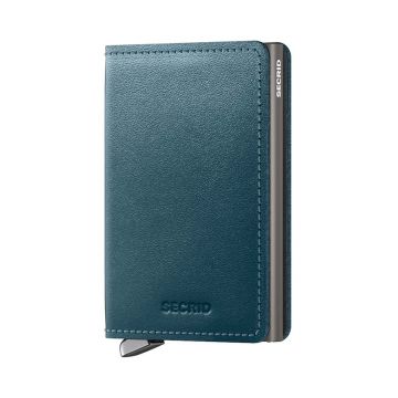 Secrid portofel de piele culoarea verde, SDu-Teal