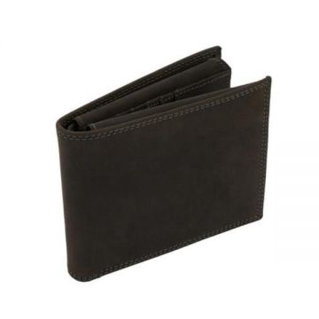 Portofel Negru Slim Dublu din Piele