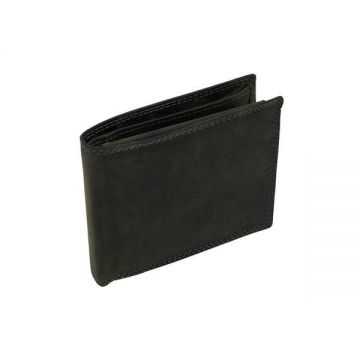 Portofel Slim Negru Cu Aspect Vintage