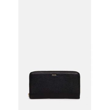 BOSS portofel de piele femei, culoarea negru, 50523659