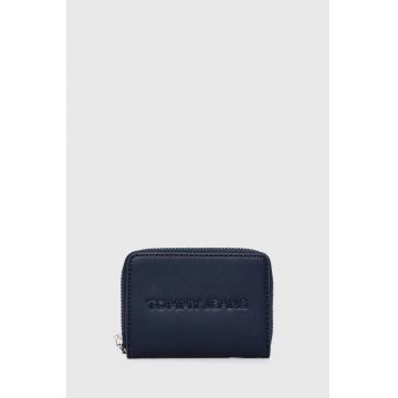 Tommy Jeans portofel femei, culoarea albastru marin, AW0AW16387