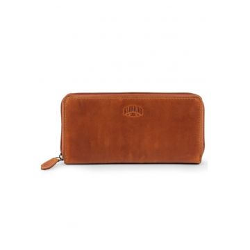 Portofel dama -  seria Viola - KD1045-04 - 10 x 2.5 x 20.5 cm - piele naturala - cognac