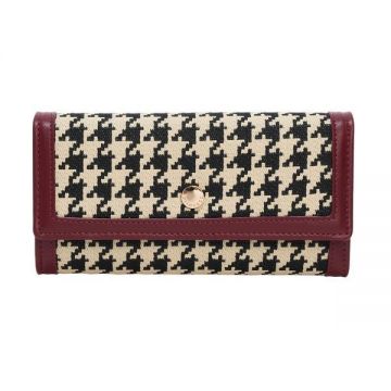 Portofel Grena cu Capsa si Imprimeu Houndstooth