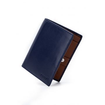 Portofel modern slim vertical barbati -  protectie RFID - piele naturala premium