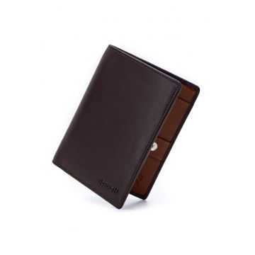 Portofel modern slim vertical barbati -  protectie RFID - piele naturala premium