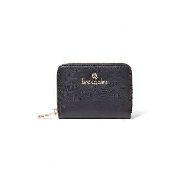 Portofel din piele cu logo metalic 207969