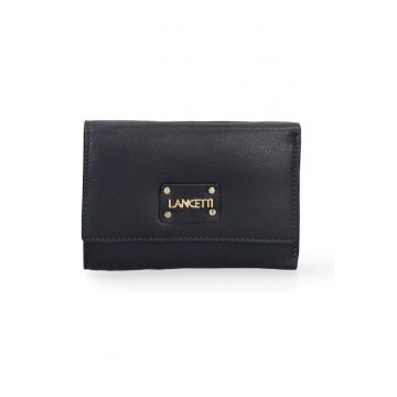 Portofel cu logo si capse - Albastru