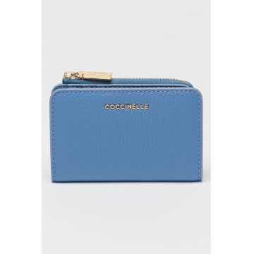 Portofel de piele cu aspect texturat Metallic Soft