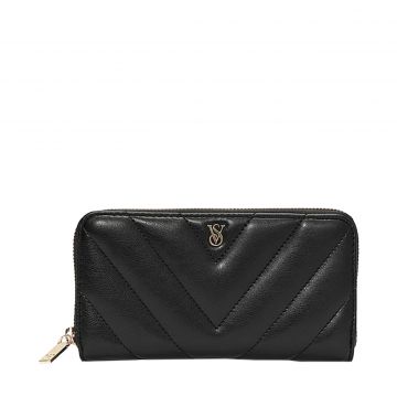 Large zip wallet black
