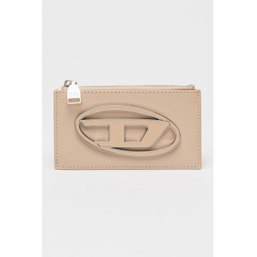Portcart de piele cu logo metalic