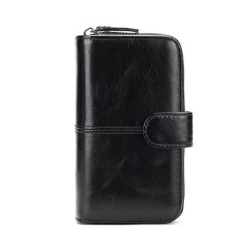 Portofel dama Delis, Amirel PT1402, piele naturala, Negru