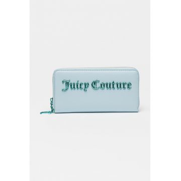 Portofel din piele ecologica cu fermoar si logo metalic Jasmine