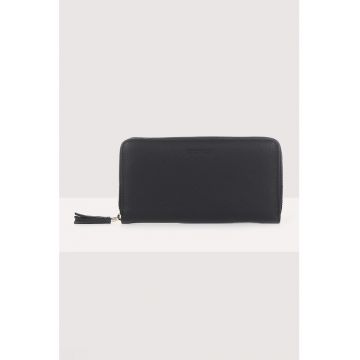 Portofel de piele cu buzunar separator cu fermoar Tassel