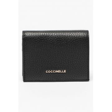 Portofel de piele cu aspect granulat Metallic Soft