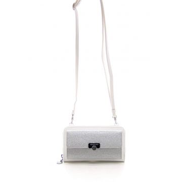 Geanta crossbody din piele ecologica cu aspect stralucitor