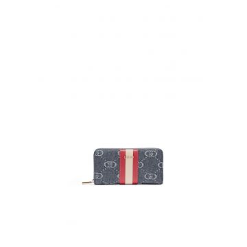 Portofel din denim cu fermoar