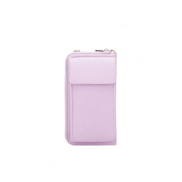 Portofel si port telefon din piele naturala 8971 07 Mov deschis 13350