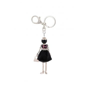 Breloc argintiu - papusa neagra - Gilda C5 -
