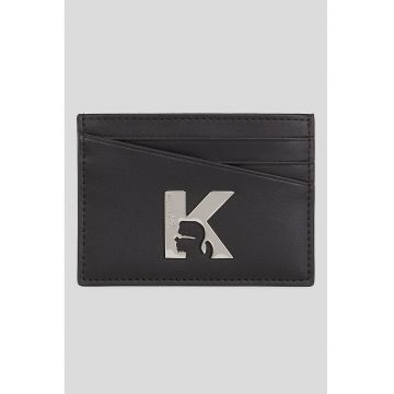 Portcart de piele cu logo metalic