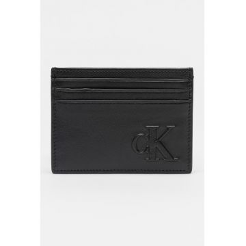 Portcart de piele cu logo stantat