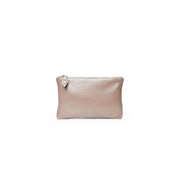 Portfard piele -  St. Moritz - grej sidef - 23 x 3 x 15 cm