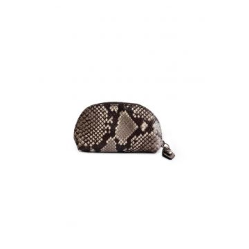 Portfard piele -  Sun - sarpe grej - 12 x 5 x 8 cm
