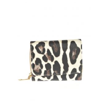Portofel compartimentat cu model animal print -  Paris