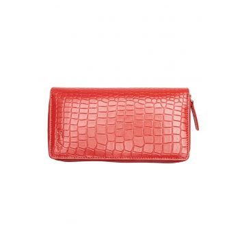 Portofel dama piele -  Gina - rosu - Protectie RFID