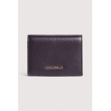 Portofel de piele cu aspect granulat Metallic Soft