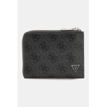 Portofel din piele cu model monograma