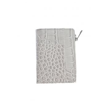 Portofel gri din piele ecologica cu model animal print