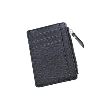 Portofel negru  Paris pentru carduri - poliuretan - 0.5x8.5x12cm