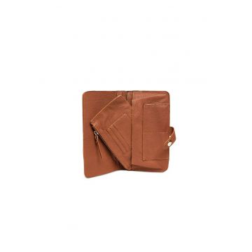 Portofel piele -  Fortuna - coniac - 12 x 2 x 12 cm
