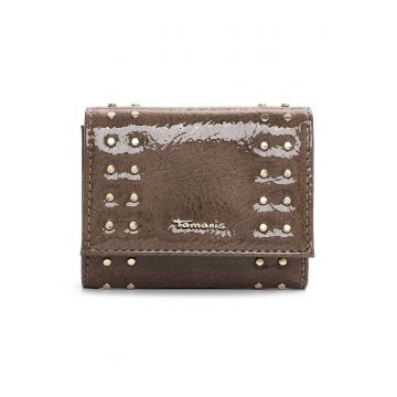 Portofel pliabil din piele ecologica cu aplicatii metalice decorative
