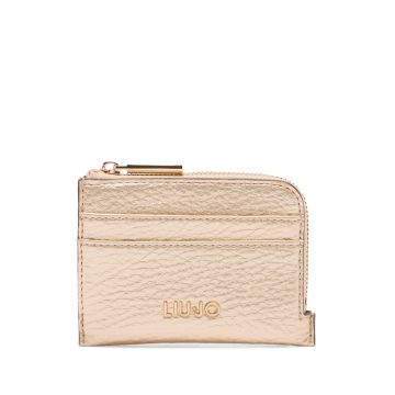 Portcart cu detaliu cu logo metalic - Crem