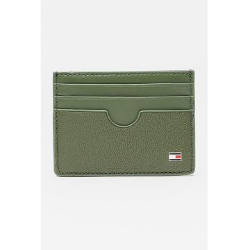 Portcart de piele cu logo - Verde feriga