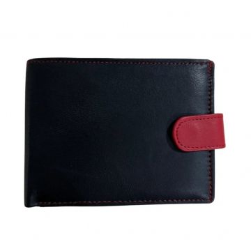 Portofel barbati Delis, Nick PT1438, piele naturala, Negru/ Rosu